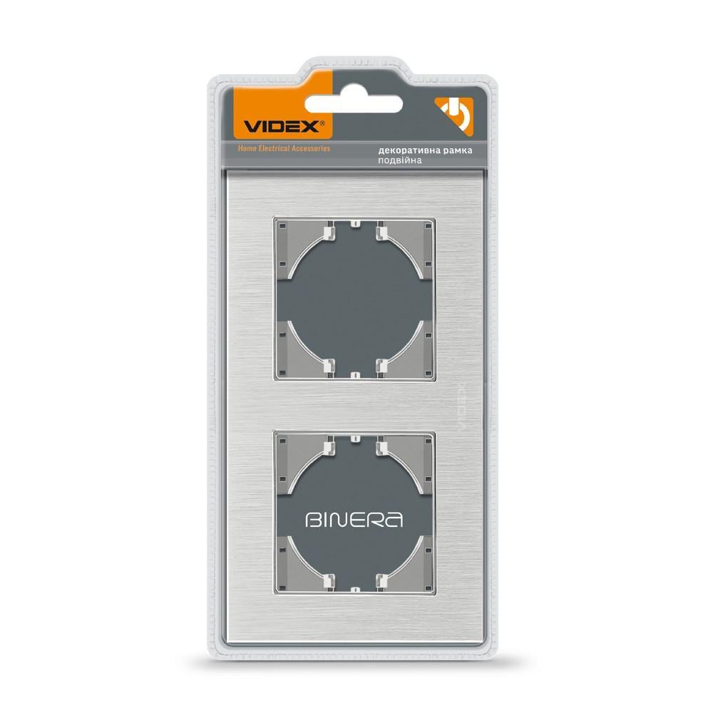 Рамка алюминиевая горизонтальная Videx Binera VF-BNFRA2H-SL