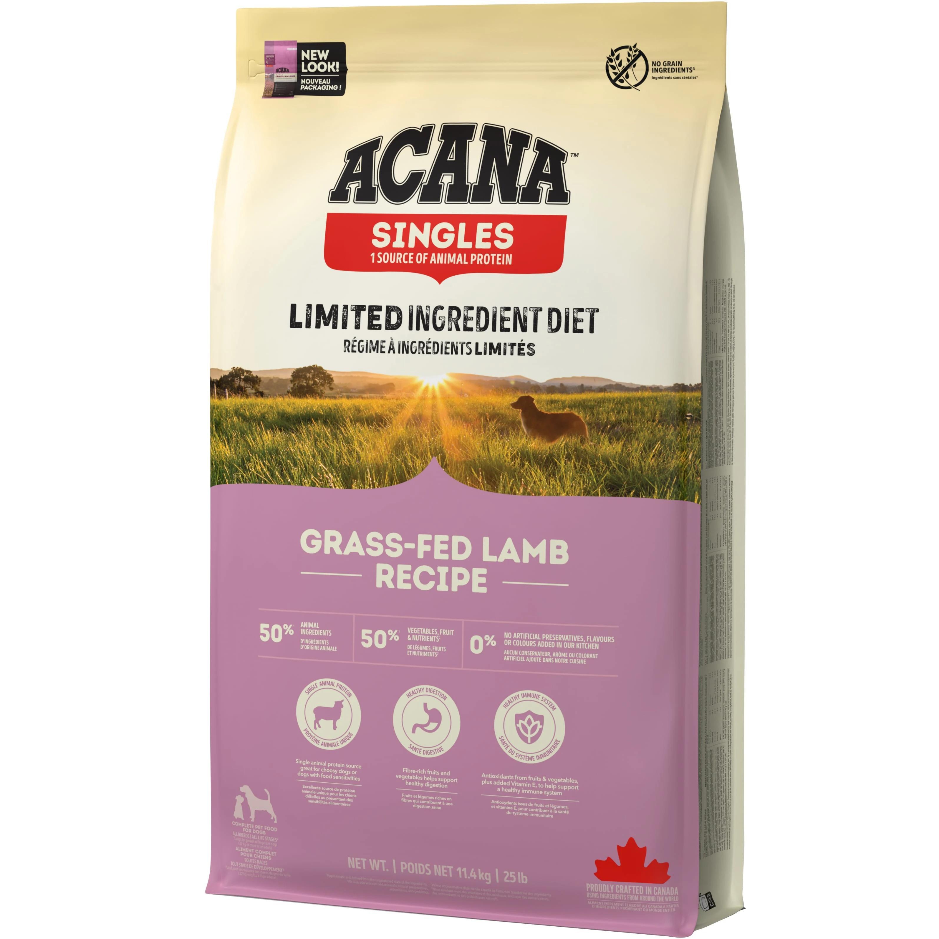 Корм сухий Acana Grass-Fed Lamb Recipe гіпоалергенний для собак усіх порід та вікових груп з ягнятим 11,4 кг (a57012)