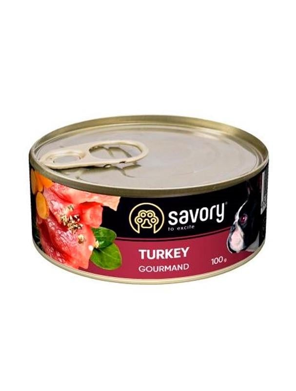 Корм влажный Savory для взрослых собак с индейкой 100 г (30495)
