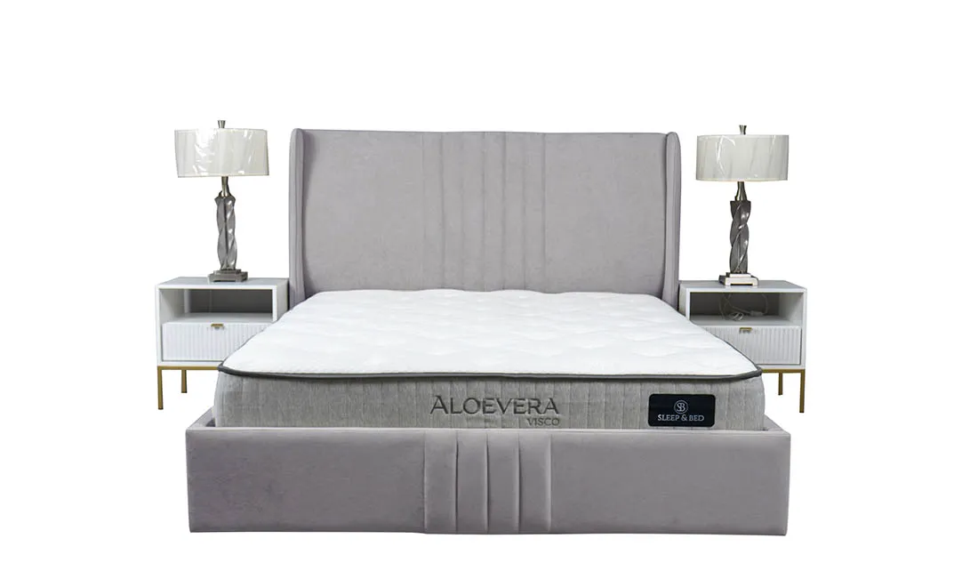 Ліжко Лагуна 1,6 з підйомним механізмом Сірий