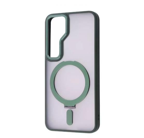 Чехол-накладка WAVE Premium Attraction Samsung Galaxy S24 Plus с магнитным кольцом, зеленый