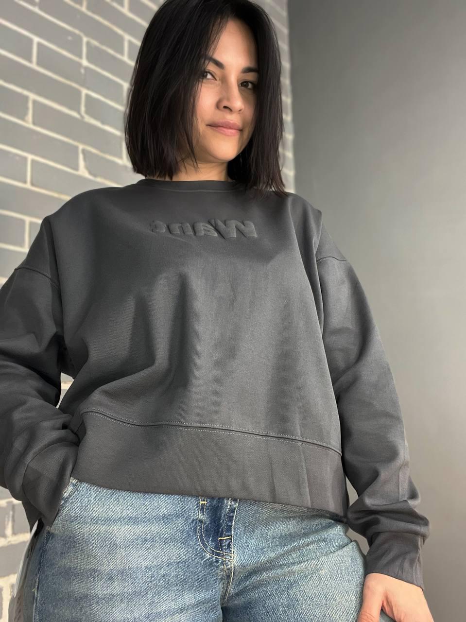 Світшот жіночий U S 293 WANT широкий попереду OS Графітовий (1514) - фото 6