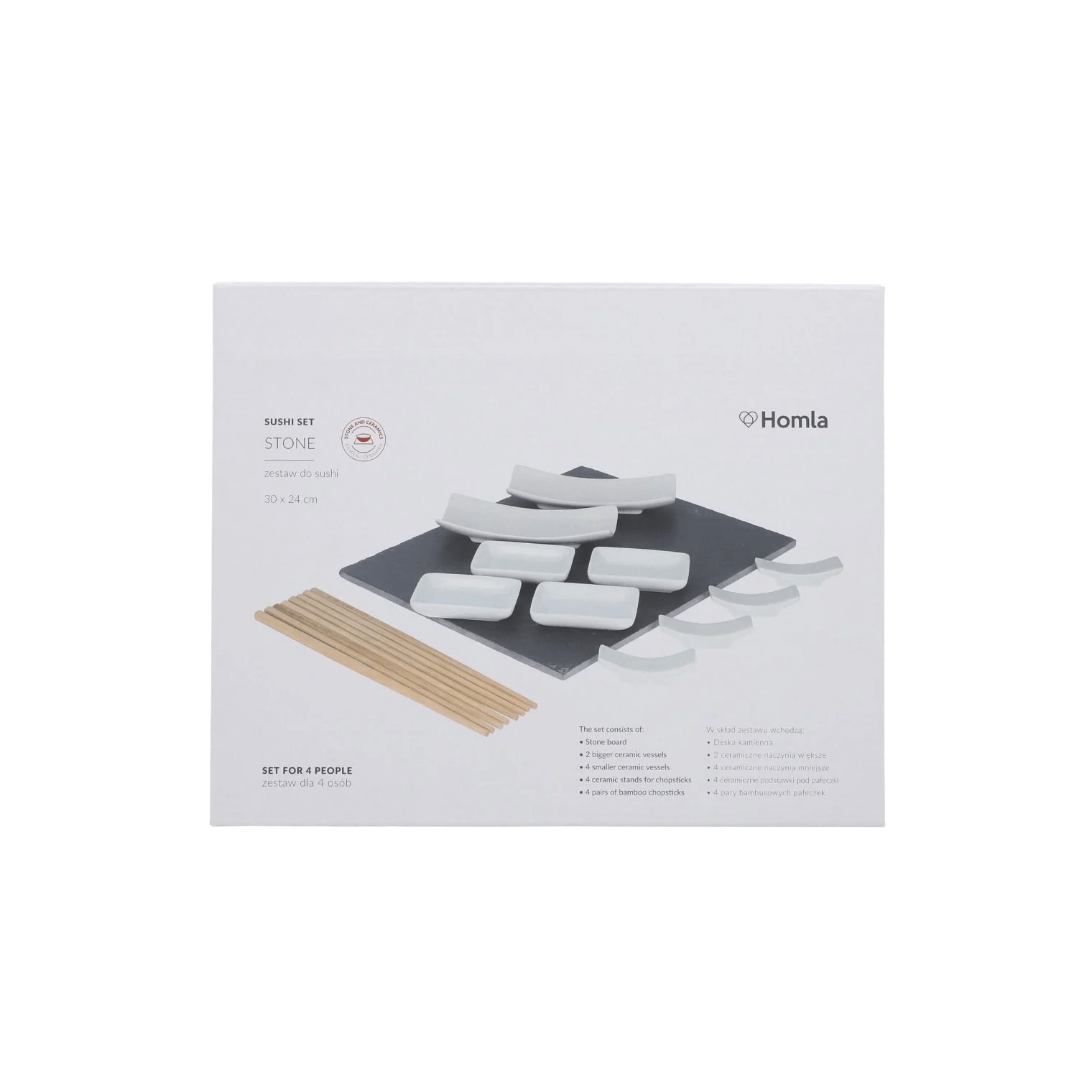 Набор посуды для суши Homla STONE 30х24 см 15 шт. Черный (163028) - фото 5 Набор посуды для суши Homla STONE 30х24 см 15 шт. Черный (163028) - фото 5