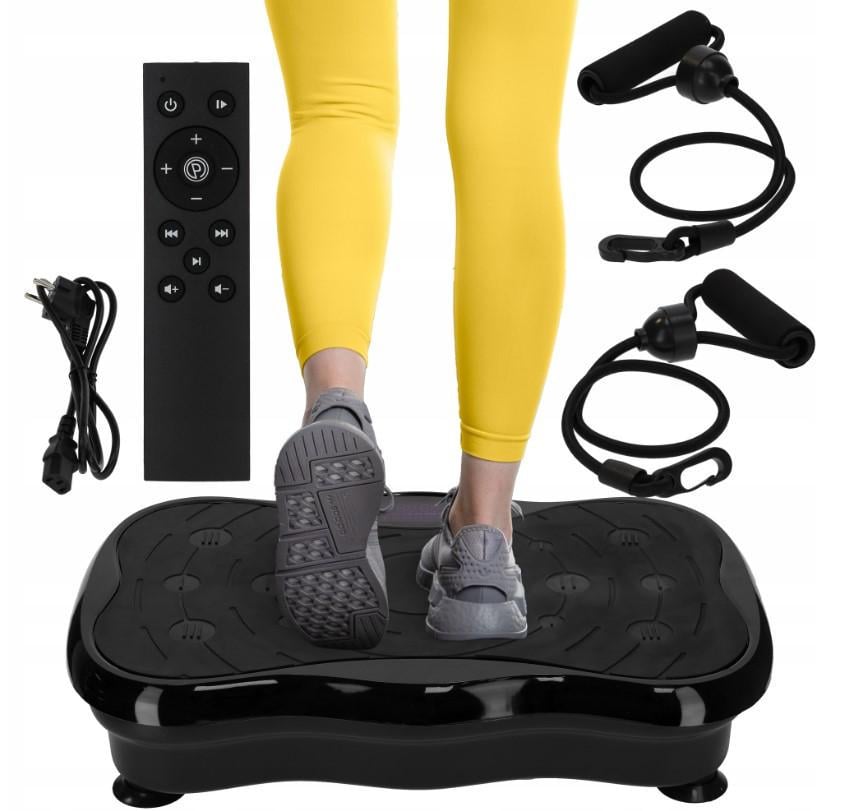 Степь-платформа вибрационная тренировочная 4FIZJO с пультом дистанционного управления и экспандерами Black (id_1200)
