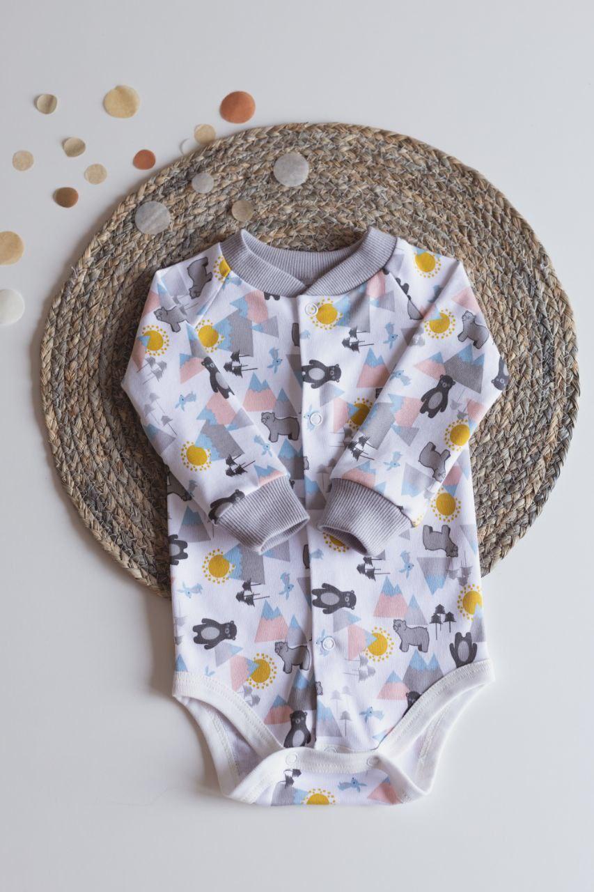 Боди с длинным рукавом интерлок Мишки 92 см (2678727174)