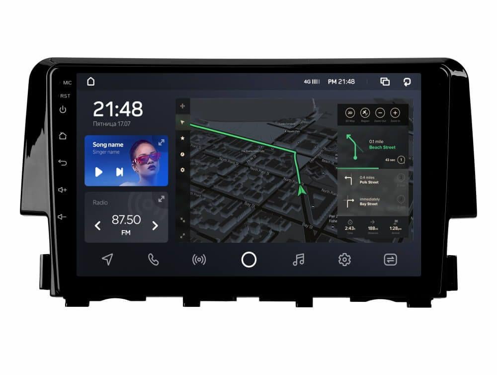 Штатна магнітола AMS T910 6+128 Gb Honda Civic 10 FC FK 2015-2020