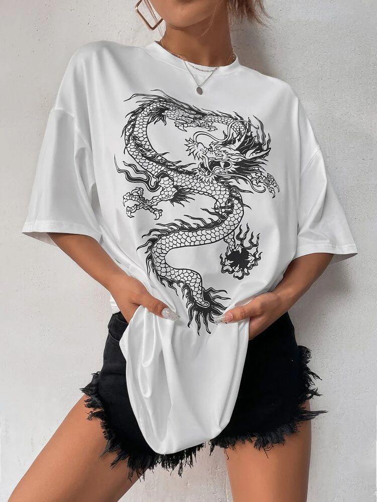 Футболка женская с принтом Pin-000-091 повседневная M Белый (2634324701)