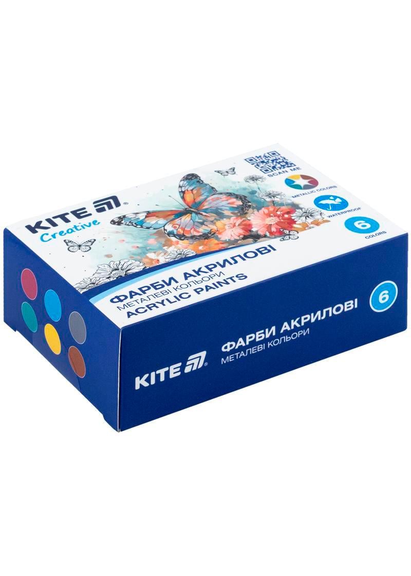 Фарби акрилові KITE Creative металік 6 кольорів 20 мл (K-273)