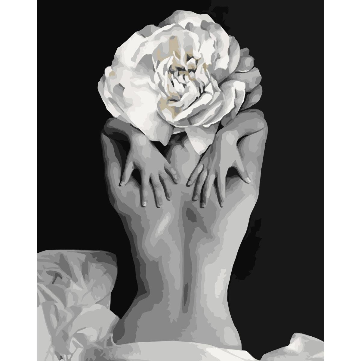 Картина по номерам Strateg Премиум Тело с цветком 40x50 см (SY6770)