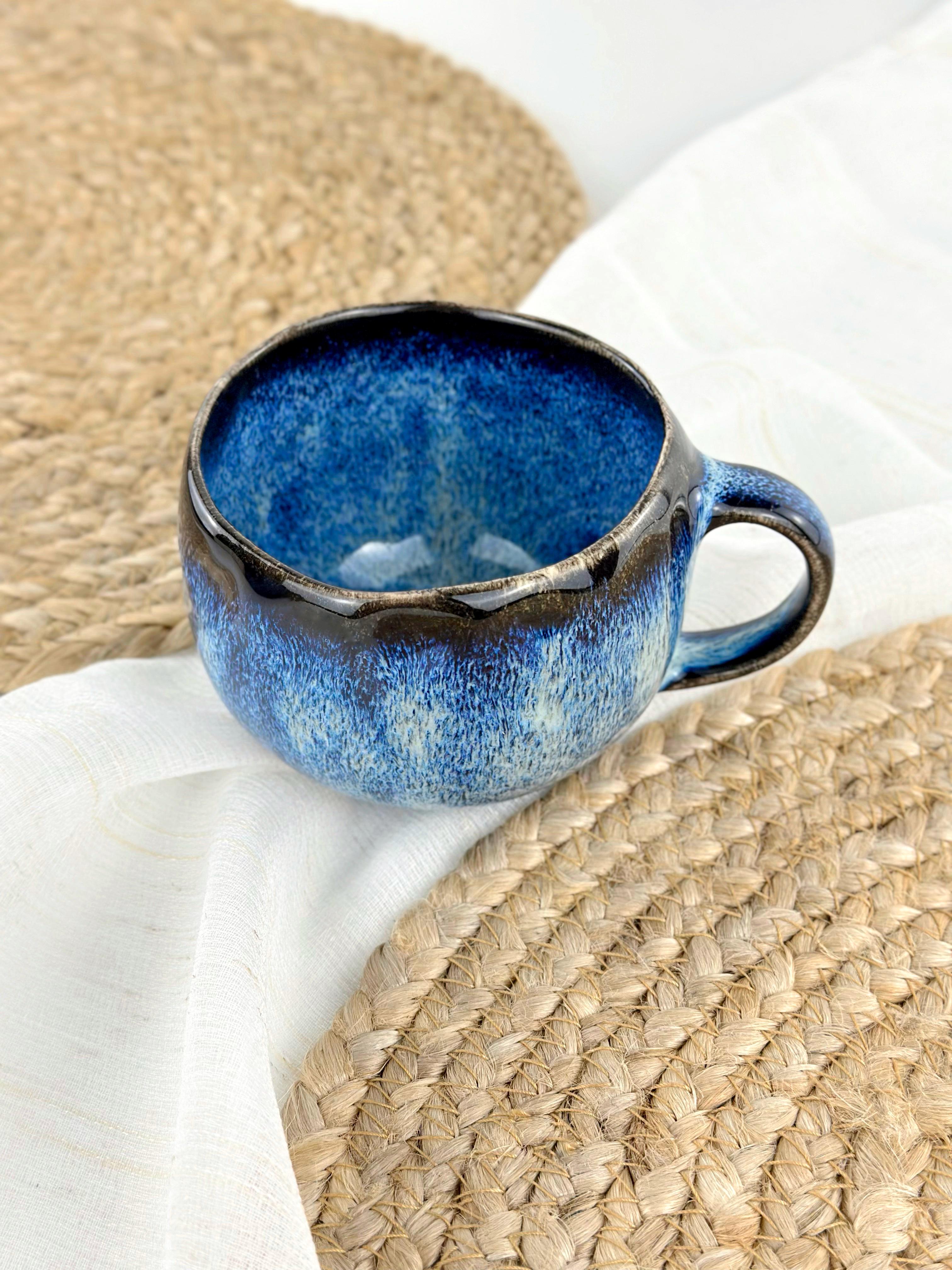 Чашка широкая глиняная Гражда 0,45л Синий (17005-11)