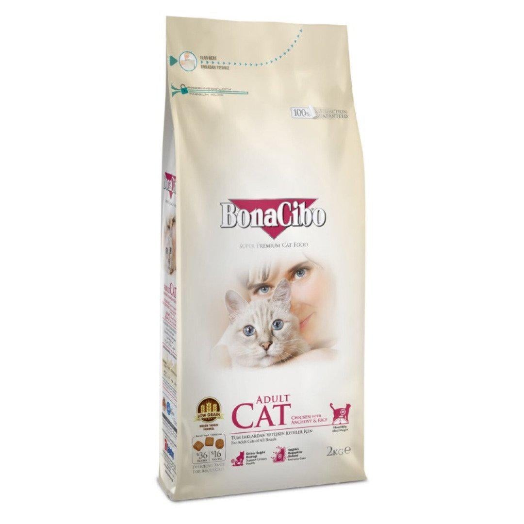 Корм сухий BonaCibo Cat Chicken&Rice with Anchovy 2 кг (8694686406090)