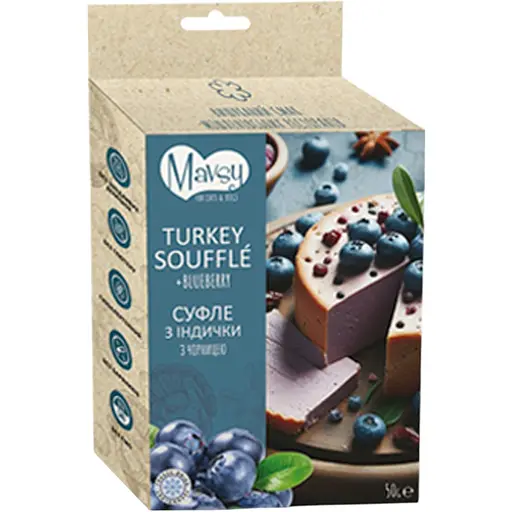 Лакомства для собак сублимированные Mavsy суфле из индейки с черникой 50 г (FDMAVSY05)
