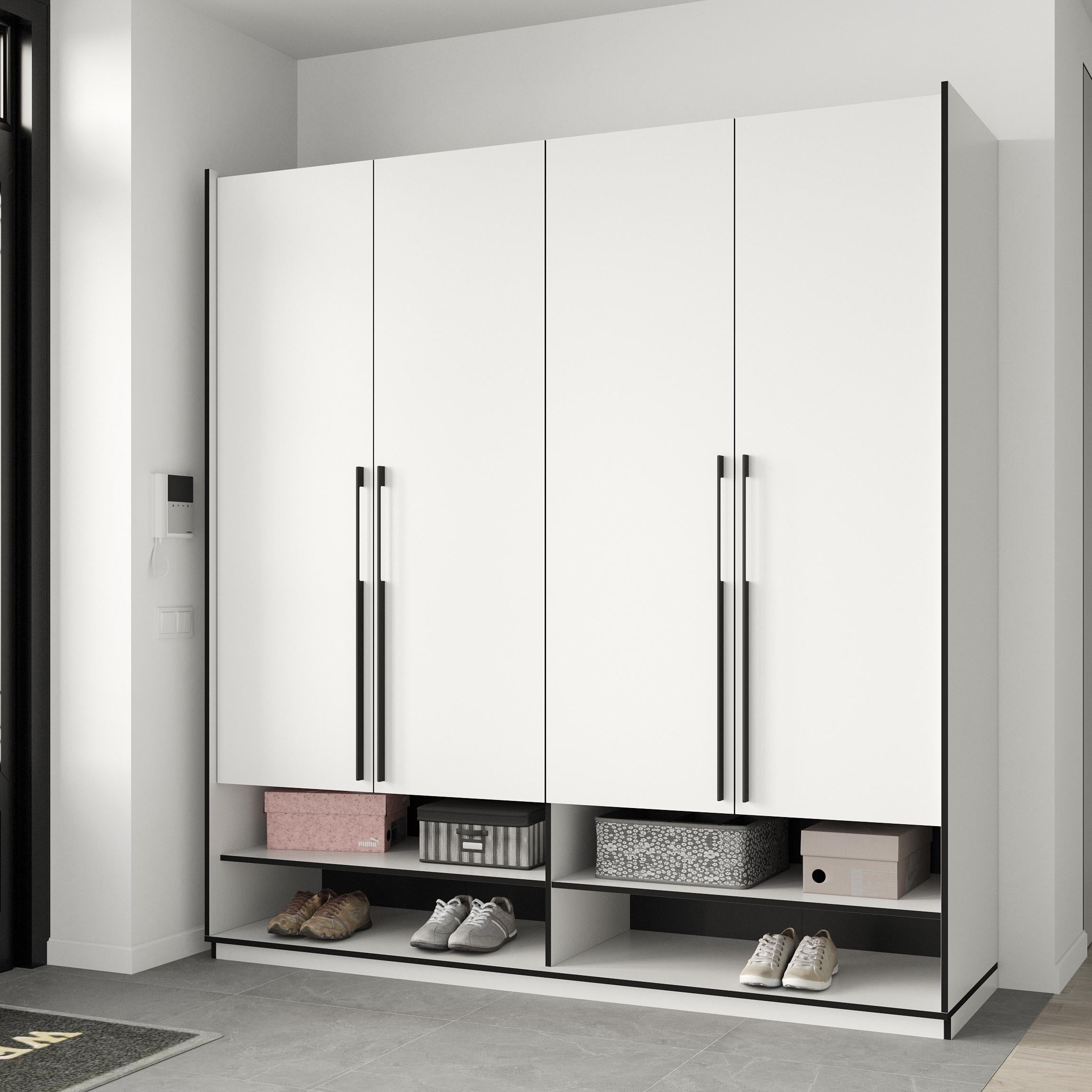 Шафа Moreli Ramo R-0009 з полицями та штангою 1968x2100x570 мм Білий (23714007)