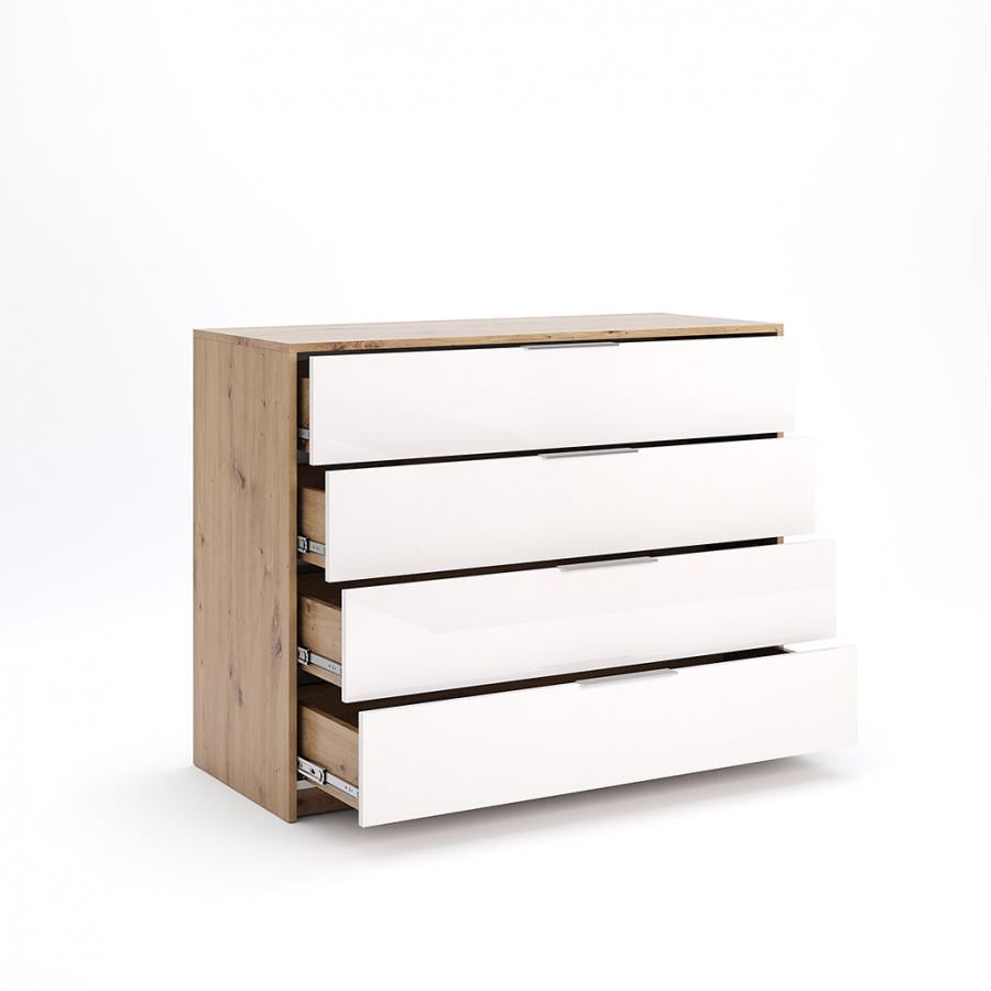 Комод MiroMark Реймонд 4Ш ламинированная ДСП Дуб артизан/белый (RN-64-WB) - фото 2 Комод MiroMark Реймонд 4Ш ламинированная ДСП Дуб артизан/белый (RN-64-WB) - фото 2