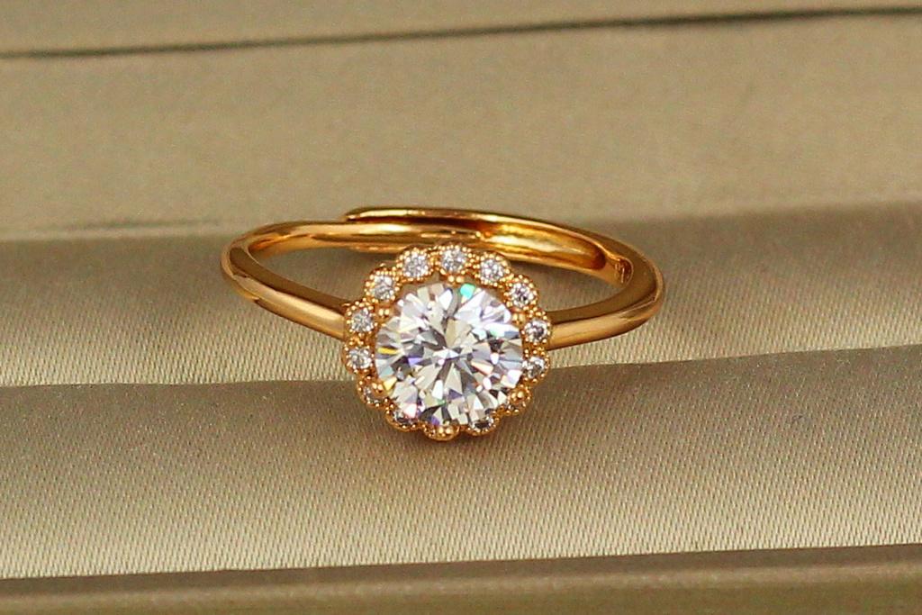 Кольцо Xuping Jewelry раздвижное круглое две площадки р. 16 Золотистый (1658942250)