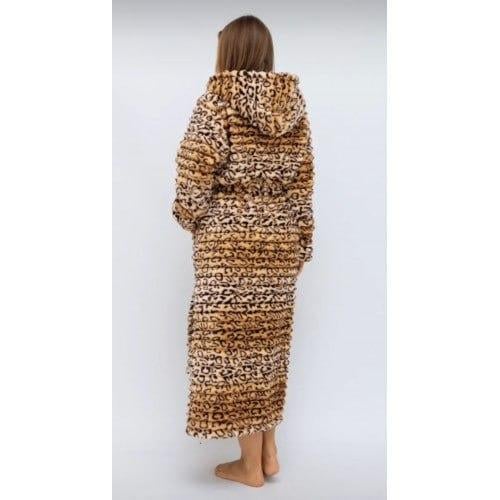 Теплый махровый халат женский шарпей L-XL Леопардовый (П4К-am-f-halat-005) - фото 2 Теплый махровый халат женский шарпей L-XL Леопардовый (П4К-am-f-halat-005) - фото 2