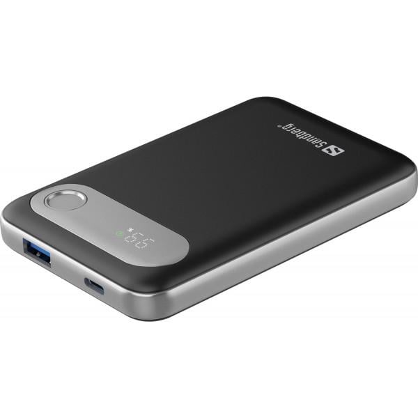 Повербанк Sandberg Travel QC3.0 USB Type-C LED 22,5W 3A PD 10000 mAh Grey (421-16)