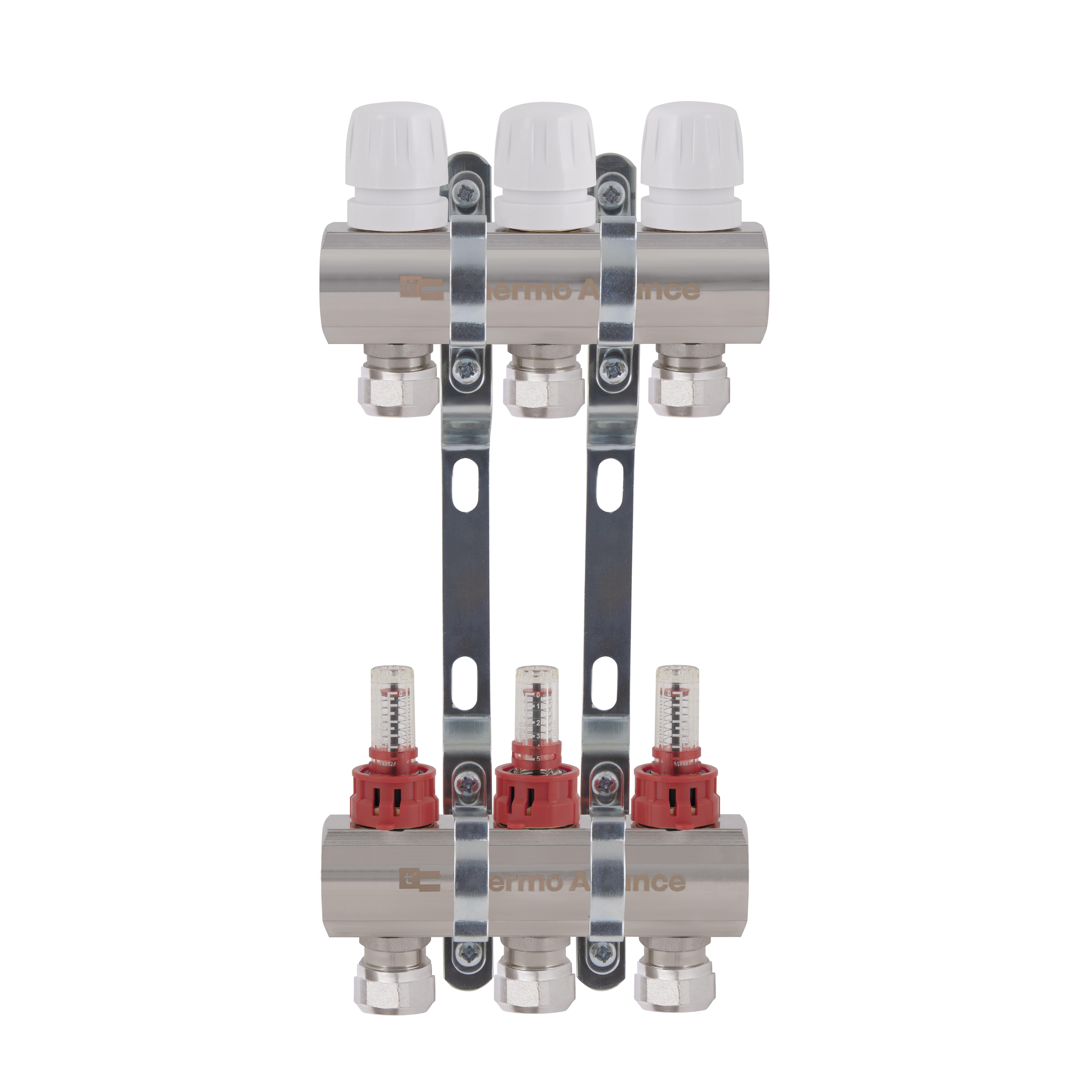 Колектор латунний Thermo Alliance Standart з витратомірами та євроконусами на 3 виходи 1" (TAS235W3E)