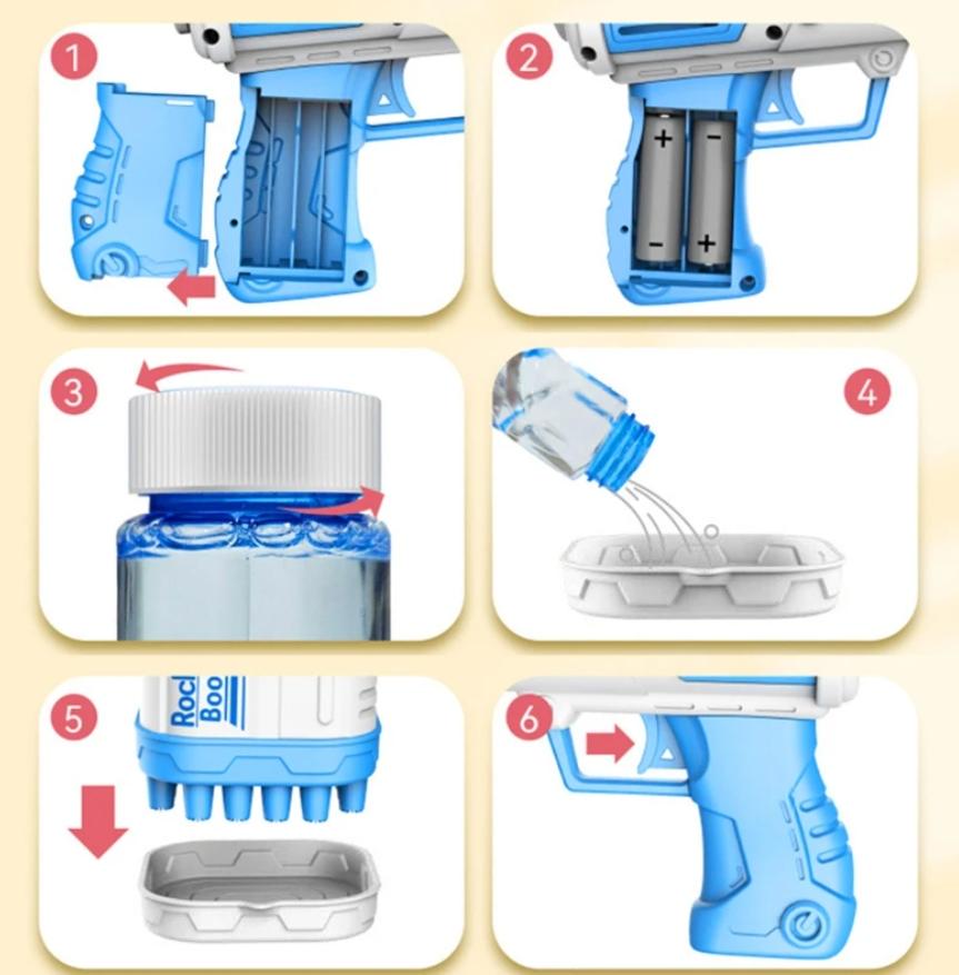 Пистолет-пушка пузырьковый Rocket Boom Голубовато-белый - фото 3