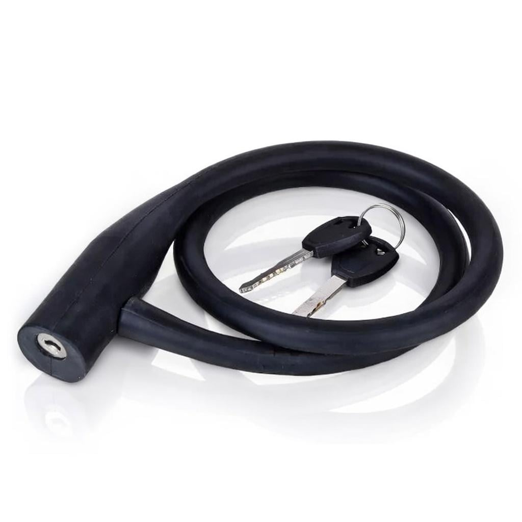 Замок велосипедний тросовий з ключем 12х800 мм Чорний (VR-10616)