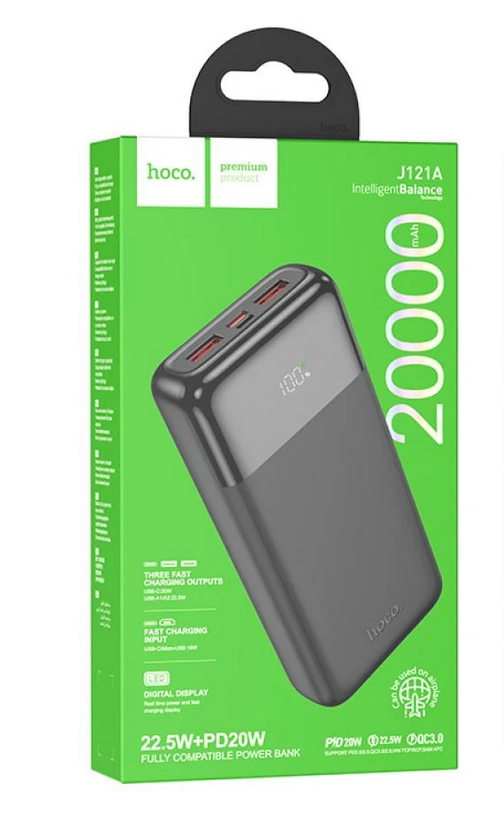 Повербанк Hoco J121A Fast 20000 mAh PD20W+QC3.0 Черный
