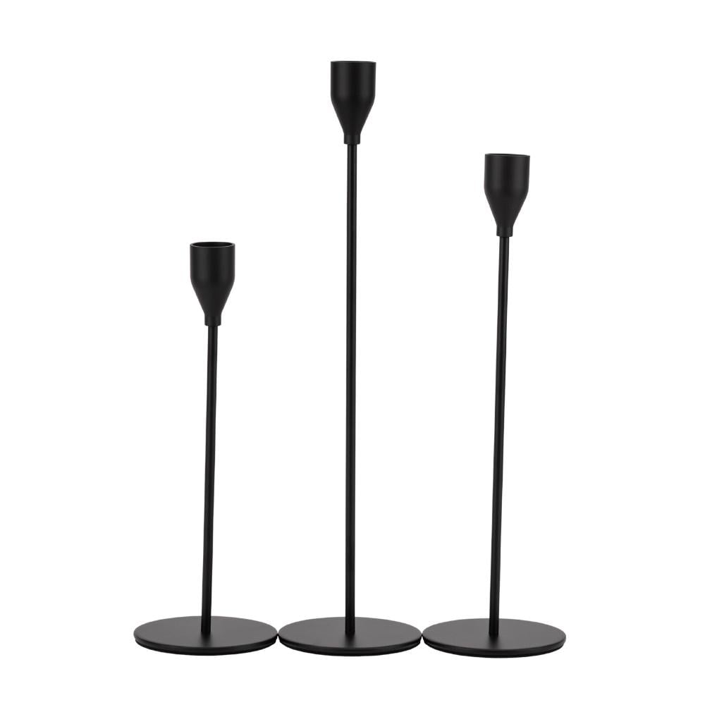 Набор металлических подсвечников Гармония минимализма 3 шт. 32х27х22 см Черный (90801) - фото 1