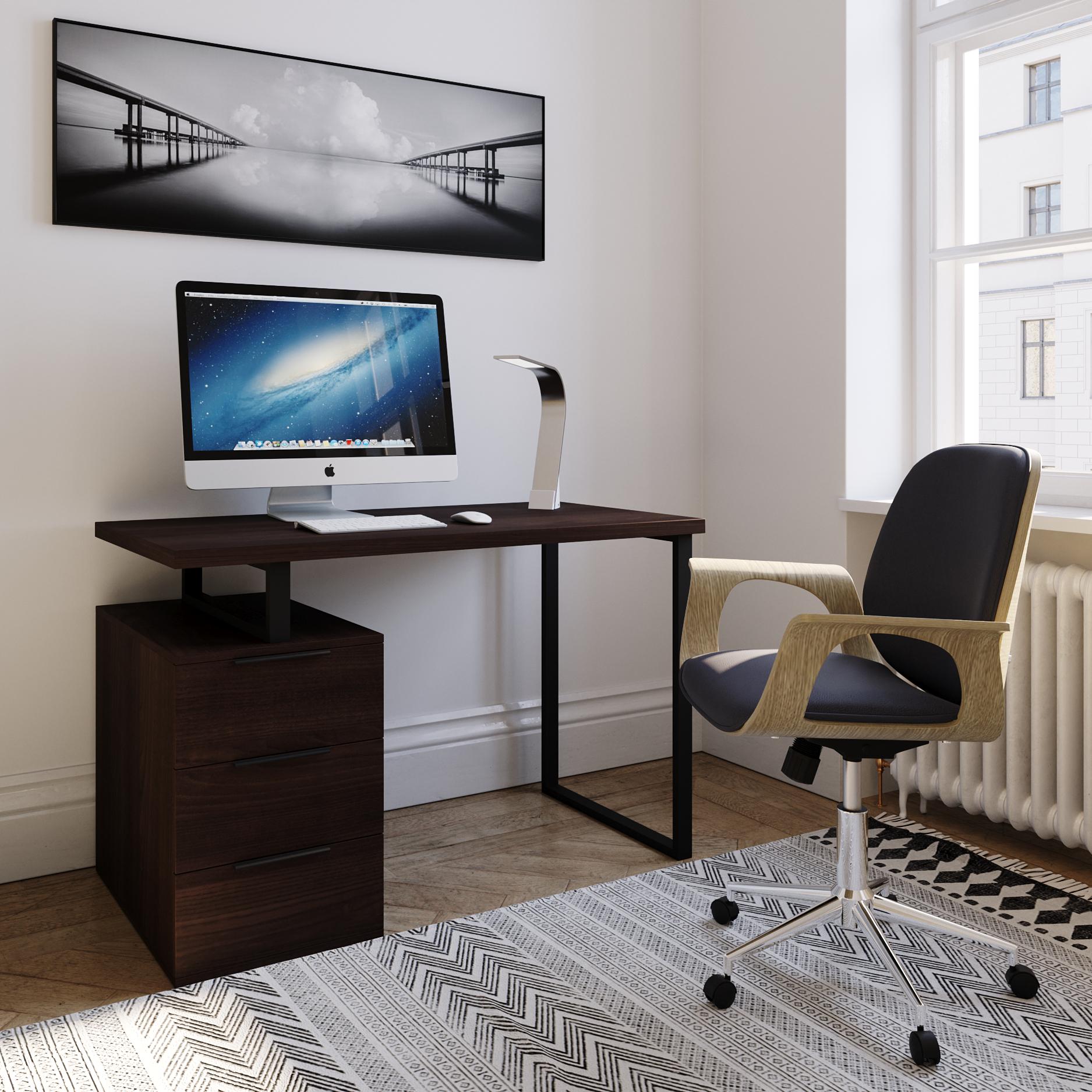 Стол письменный на 3 ящика в стиле Лофт FMX-3 1200х600х755 мм Венге Магия