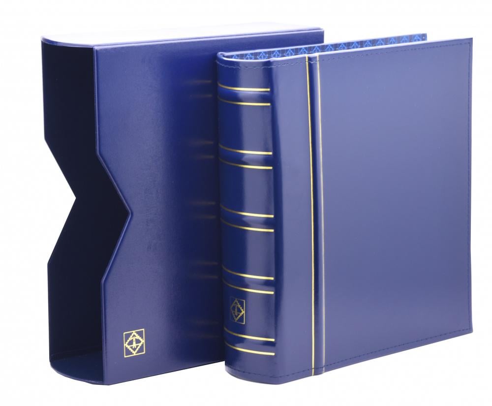 Альбом Leuchtturm OPTIMA GIGANT до 80 л. для монет или купюр с футляром Синий (А01142)