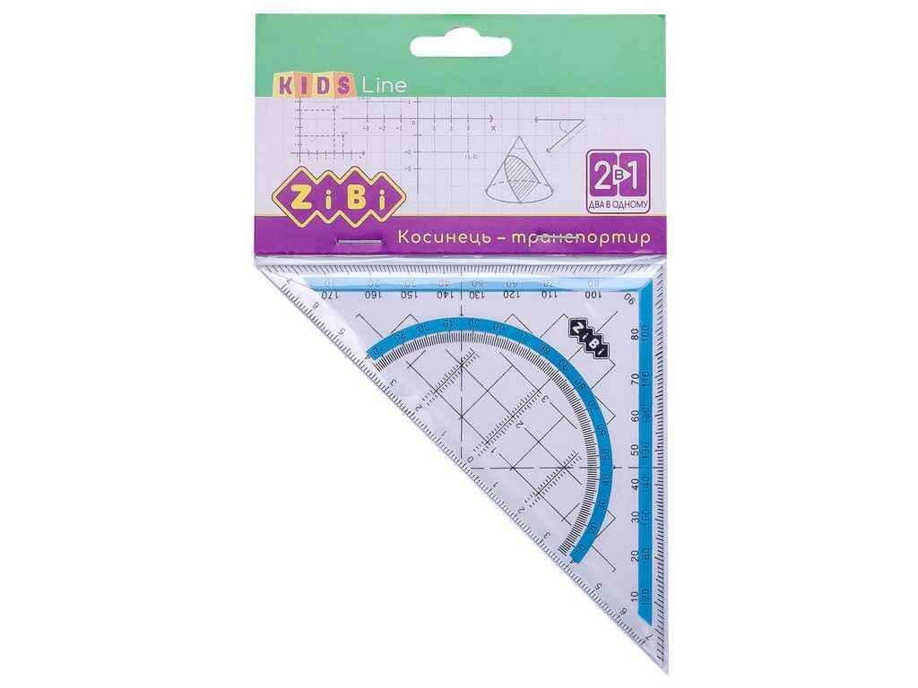 Косинець ZIBI KIDS Line ZB.5623-14 140 мм 2в1 90°/45° з блакитною смужкою (772528)
