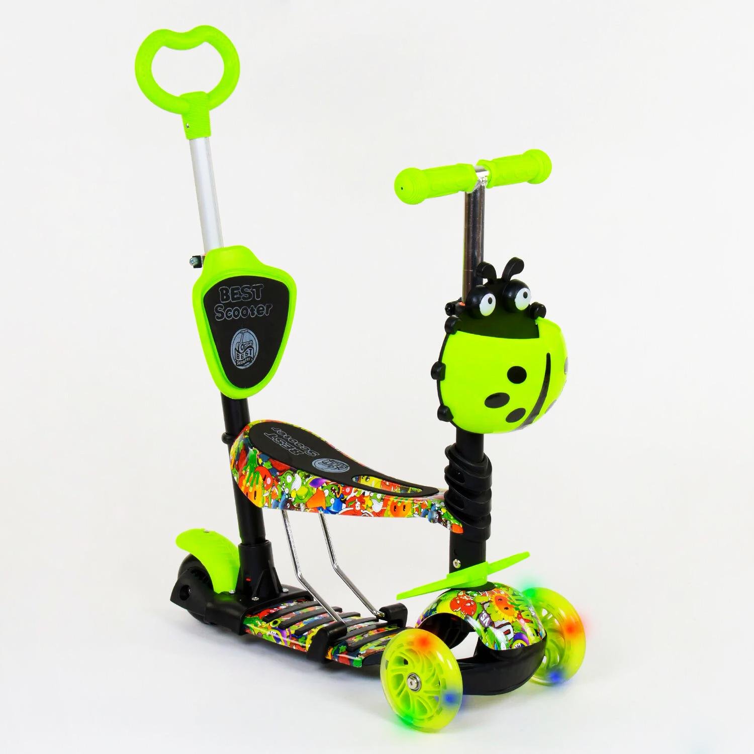 Самокат Best Scooter 5в1 PU колеса с подсветкой Multicolor (84220) - фото 1