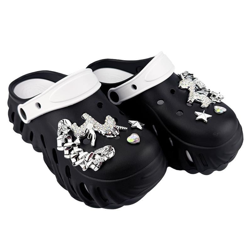 Сабо женские с джибитсами на платформе 505-361 p. 35-36 22,5-23 см Черный