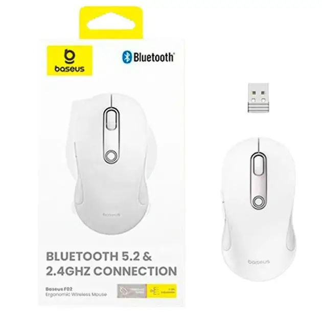 Миша бездротова BASEUS F02 Ergonomic Wireless Mouse B01055505211-01 White - фото 4