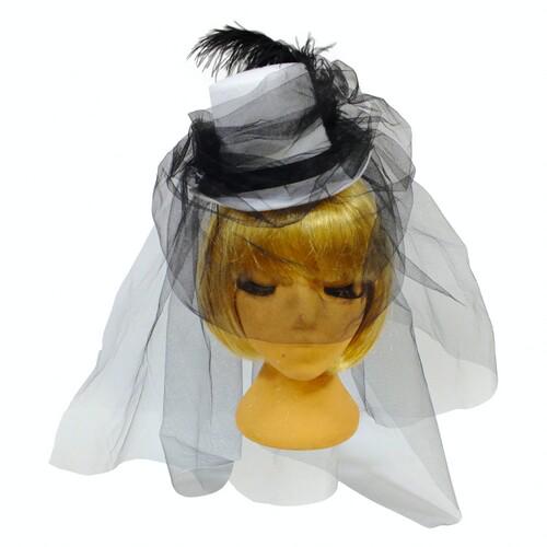 Шляпка Наездница бело-черная Seta Decor 16-713WT-BLK Шляпка Наездница бело-черная Seta Decor 16-713WT-BLK