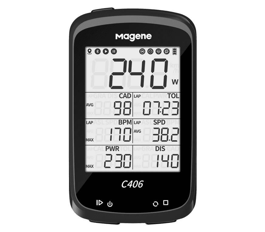 Велосипедный компьютер Magene C406 c GPS поддержка Strava Черно-голубой - фото 1