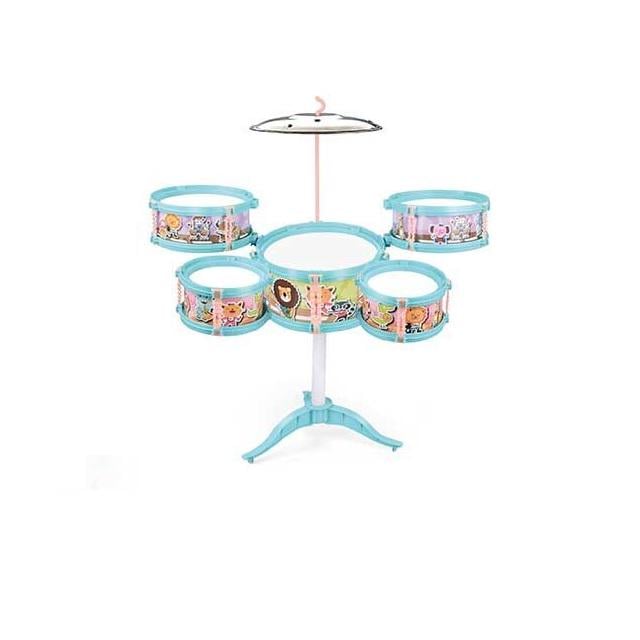 Дитячий барабан Jazz Drum 5 барабанів/тарілка/палички/стільчик Blue (136483)