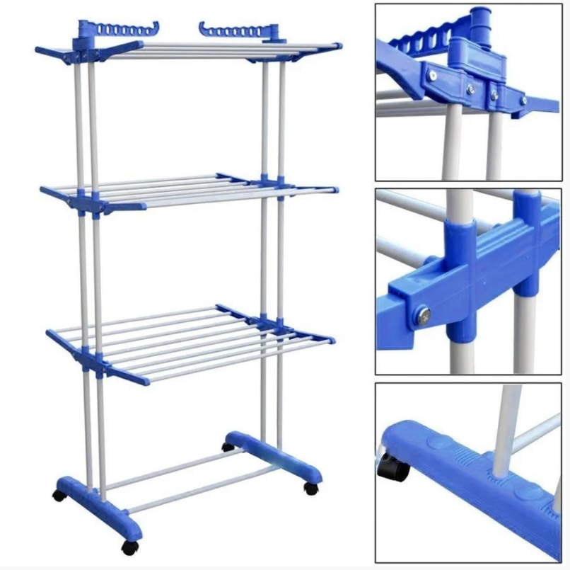 Сушилка для белья Garment rack with wheels складная многоярусная (1623) - фото 4