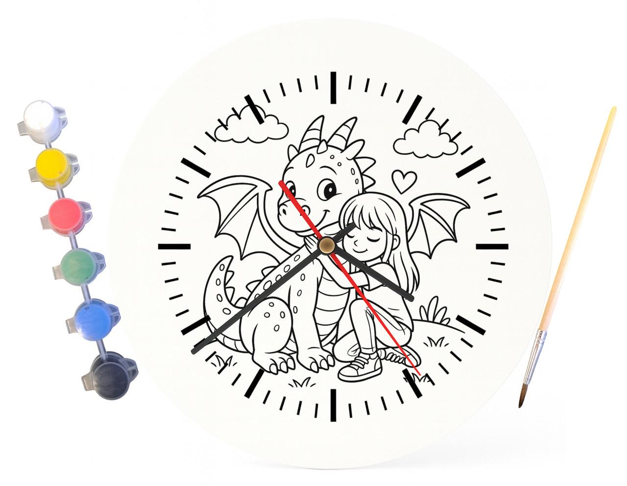 Детский набор для творчества часы раскраска Дракон 30 см (Г0042) - фото 4