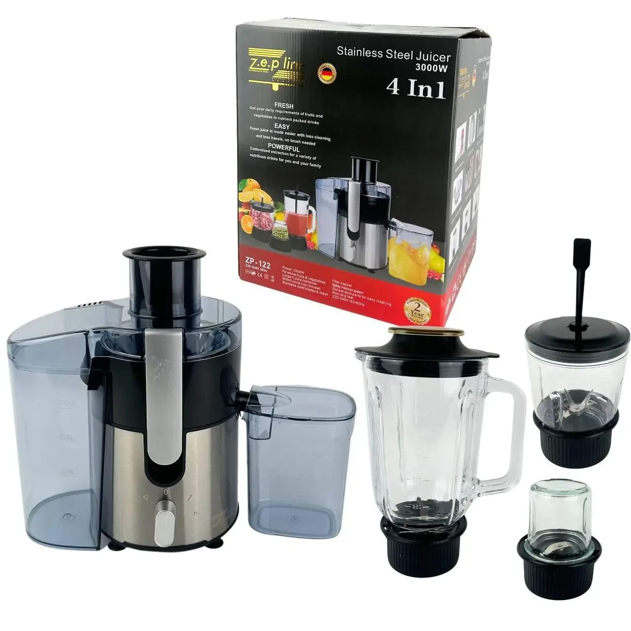 Соковитискач електричний Zepline ZP-122 4в1 3000 Вт (ZP122)