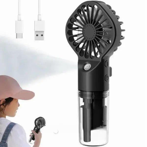 Вентилятор ручной Gand held spray fan с увлажнителем воздуха/4 режима работы Черный - фото 6