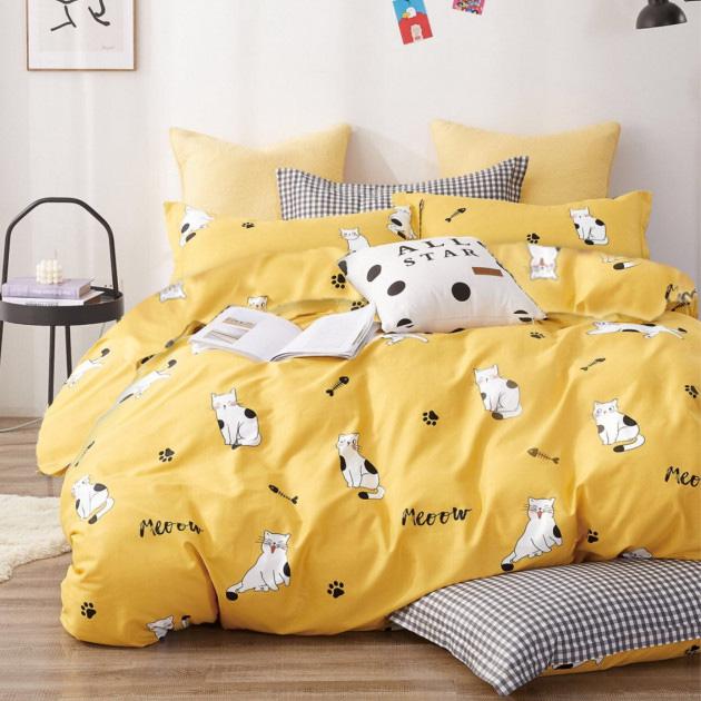 Комплект постельного белья Zastelli Cates бязь полуторный 145x210 Желтый