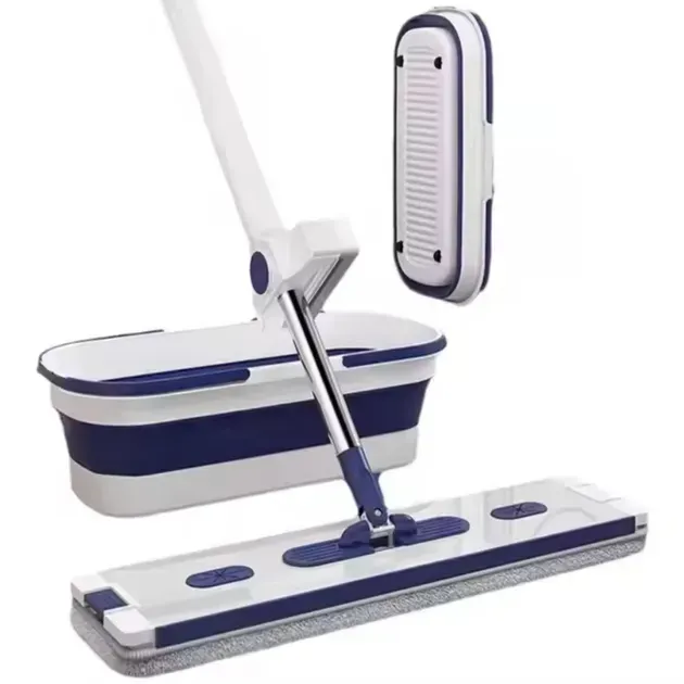 Комплект для уборки швабра и складное ведро с отжимом Комплект для уборки швабра и складное ведро с отжимом