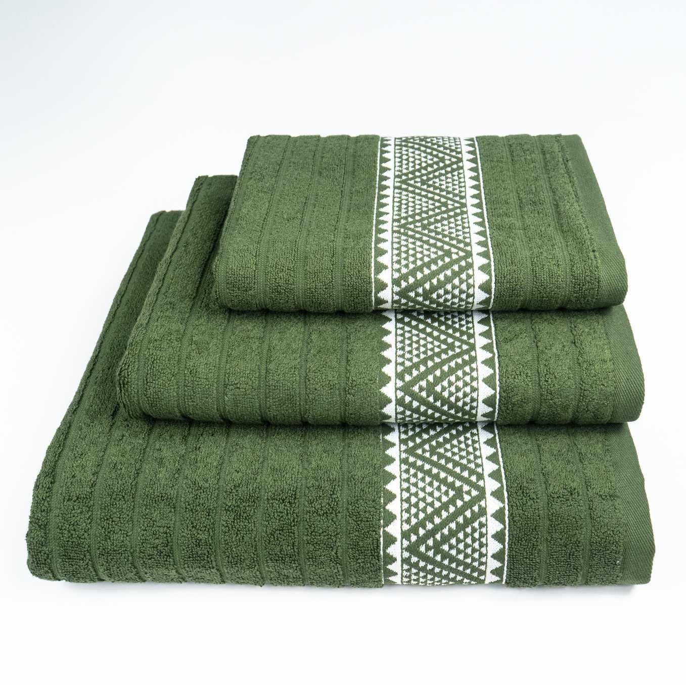 Комплект махровых полотенец GM Textile Зипп 3 шт. Хаки (500-3k-zipp-Khaki)