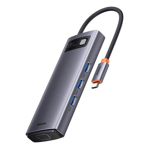 USB-концентратор BASEUS CAHUB-CW0G Metal Gleam Series 6в1 Grey (554738)