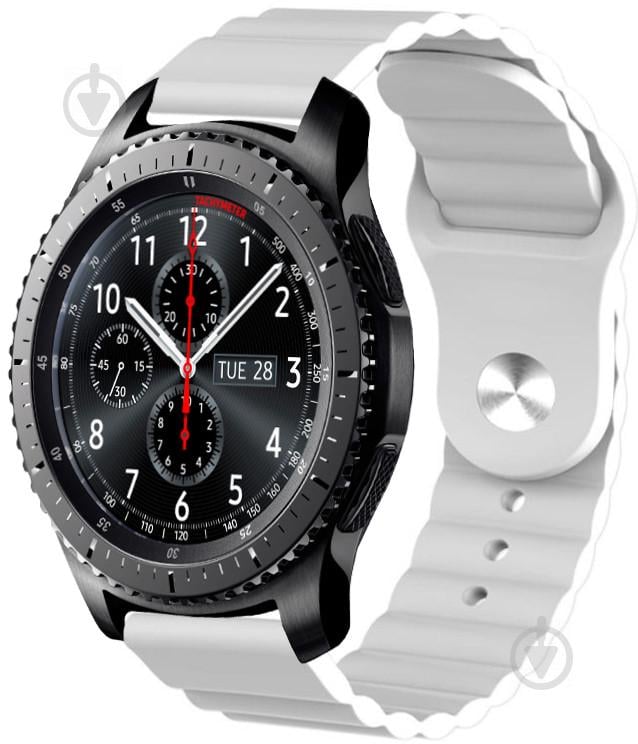 Ремешок силиконовый 22мм для Samsung Gear S3 | Galaxy Watch 46 | Galaxy Watch 3 45 mm LineS BeWatch Белый