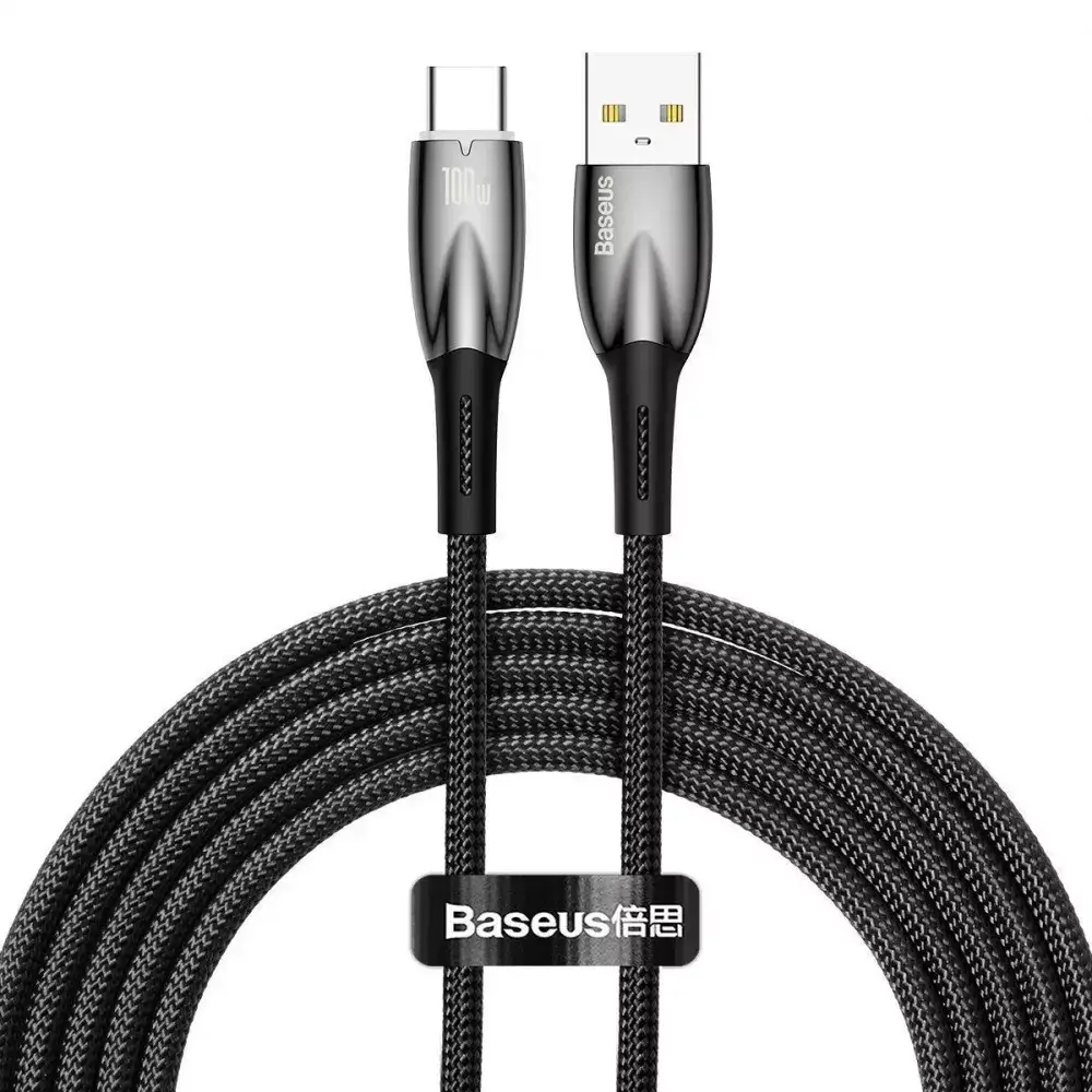 Кабель BASEUS Glimmer Series Fast Charging Cable USB to Type-C CADH000501 100W 2 м Black