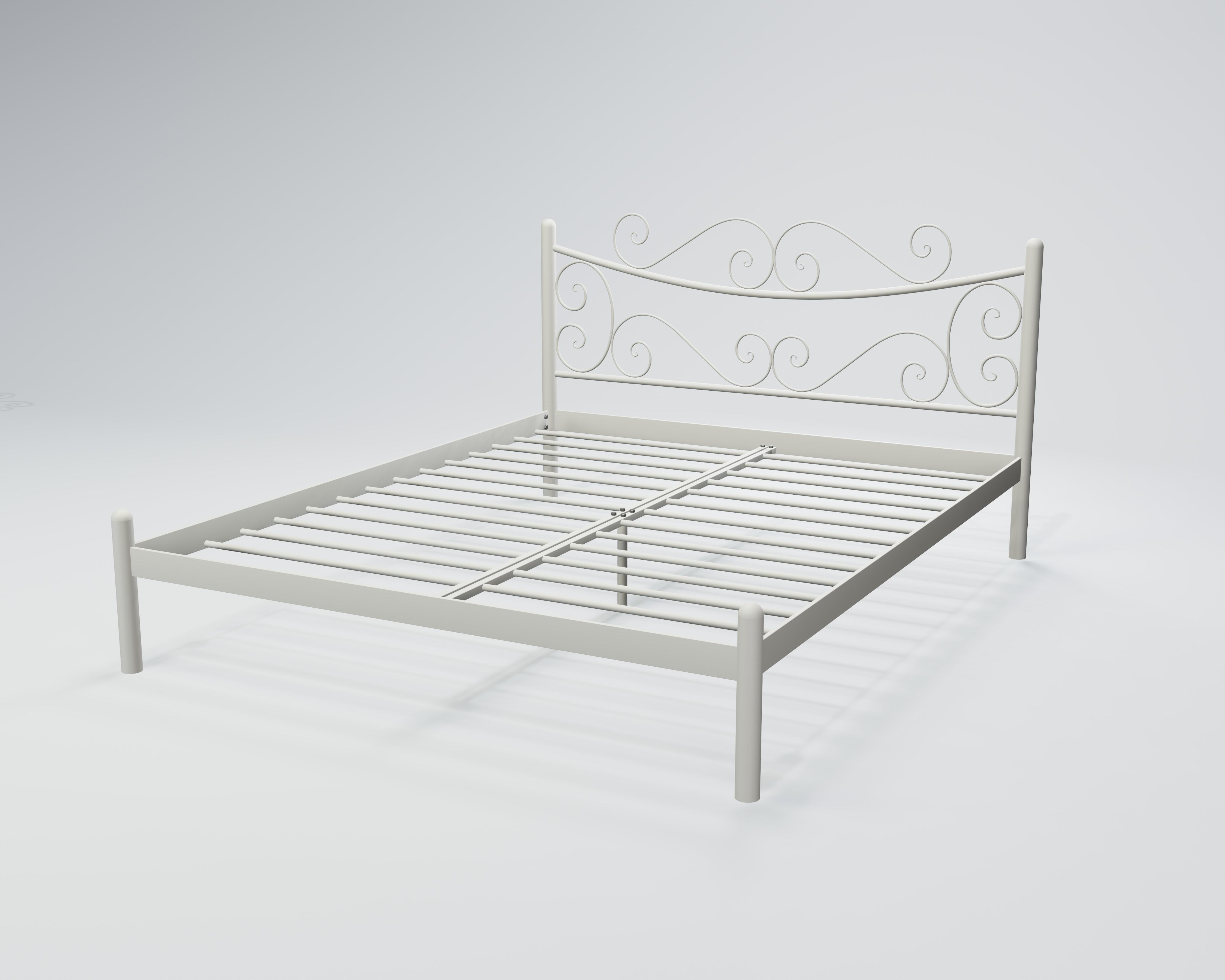 Кровать металлическая Азалия 140x200 см Серый бархат