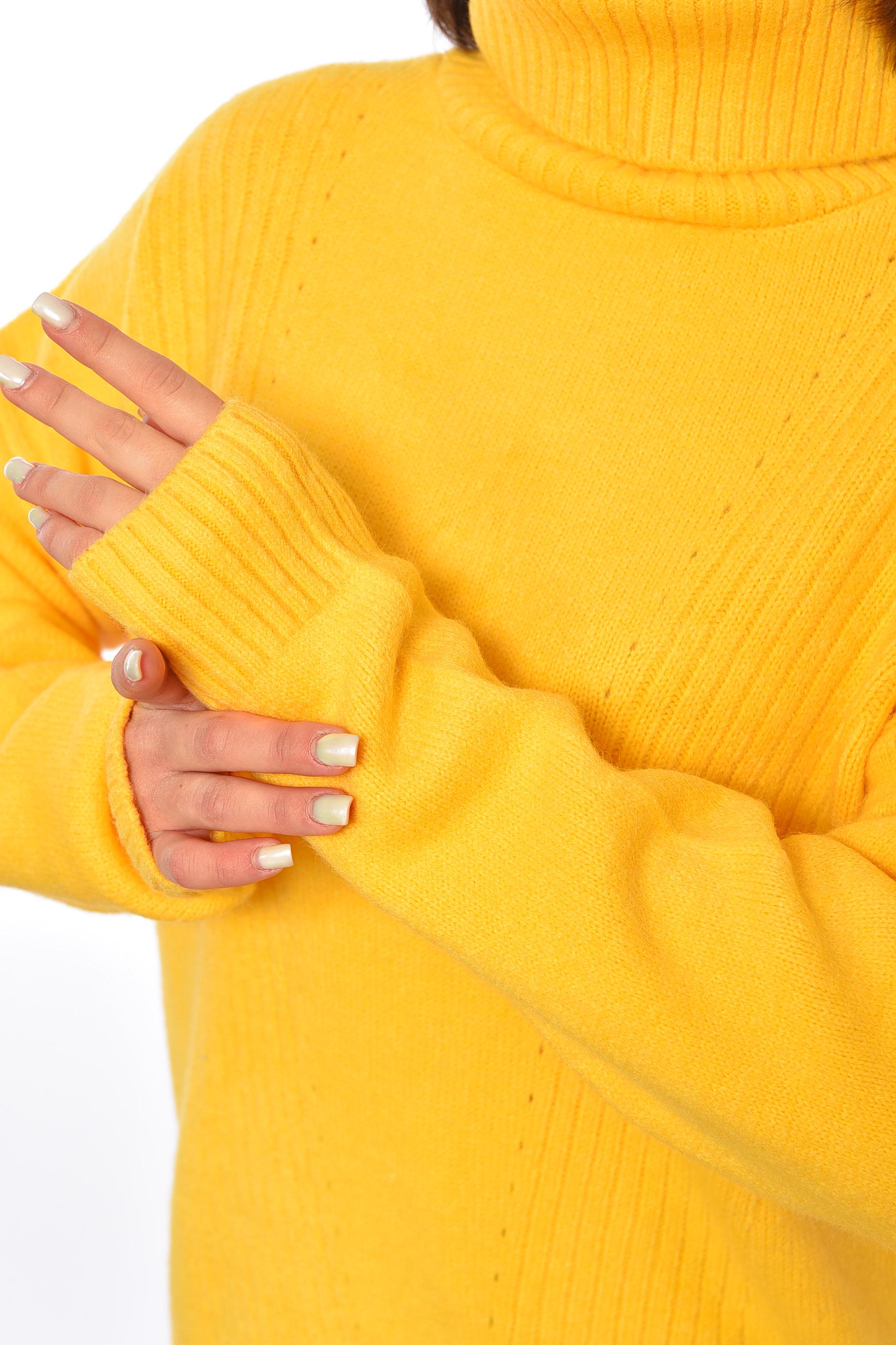 Светр жіночий напівбатальний 2XL Жовтий (192046) - фото 4 Светр жіночий напівбатальний 2XL Жовтий (192046) - фото 4