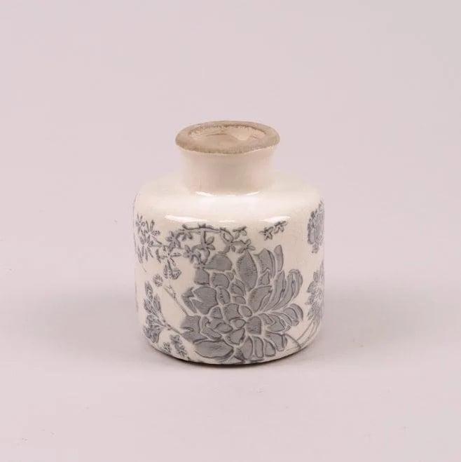 Ваза керамическая Flora Серые цветы (37679)