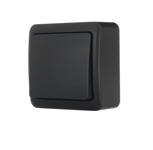 Выключатель одинарный Lezard VIOLA накладной Черный/Антрацитовый (26024849)