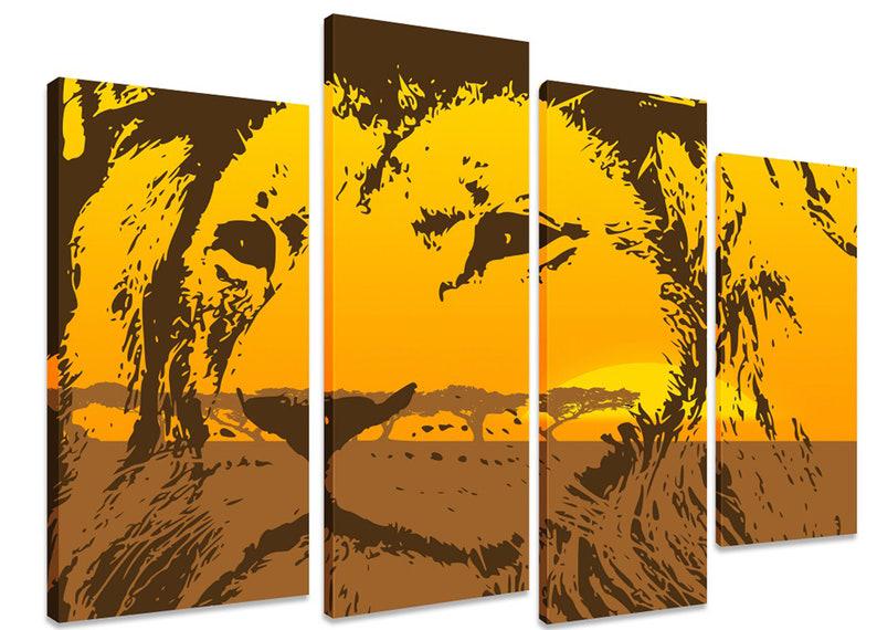 Модульная картина KIL Art Царь саванны на холсте из четырех частей 89x56 см (M4_M_258)